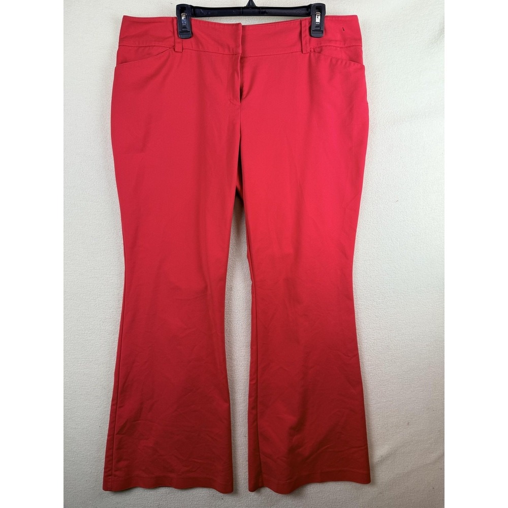 New York & Company Dress Pants Womens 18 Red Stretch Twill Pull On Pockets